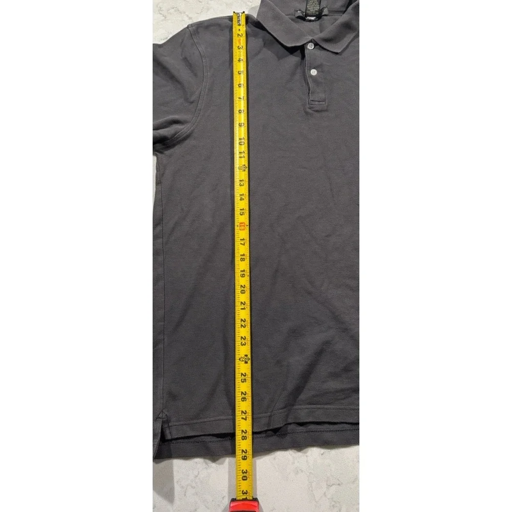 Banana Republic Polo Shirt Mens Large Gray Short Sleeve Cotton Preppy Casual